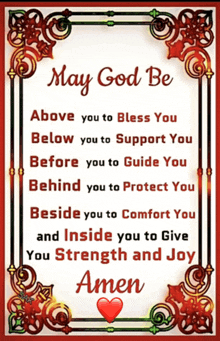 a sign that says may god be above you to bless you below you to support you