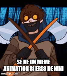 a cartoon of a man holding two axes with the words se de un meme animation si eres de nini on the bottom