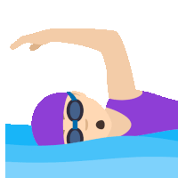 a cartoon illustration of a person swimming in the ocean .