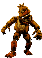 a nightmare chica from five nights at freddy 's is shown with a white background