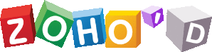 the word zoho is written on a bunch of different colored blocks