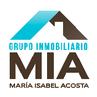 a logo for grupo inmobiliario mia maria isabel acosta on a white background