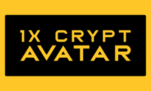 a black and yellow sign that says ' 1x crypt avatar '