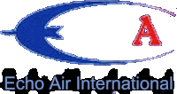 a logo for echo air international with a red letter a on it