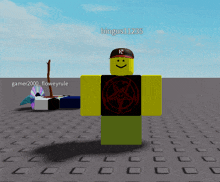 a roblox character with the name bingus11235 on the bottom