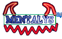 a neon sign that says mentalys in blue and red