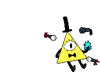 a drawing of bill cipher from gravity falls with a top hat