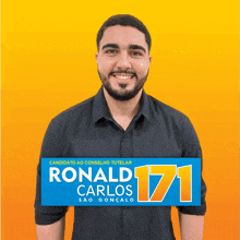 ronald 171 carlos sao goncalo stands in front of a yellow background