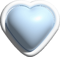 a light blue heart with a white border