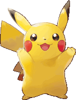 a yellow pikachu with red cheeks and a tail