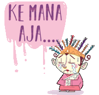 a cartoon of a woman with a crown on her head and the words ke mana aja above her