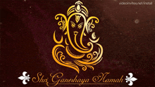 a greeting card with a picture of ganesha and the words shri ganeshaya mamah