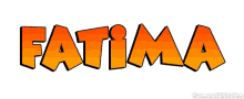 the name fatima is written in orange and yellow on a white background