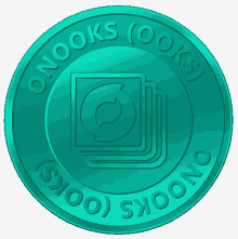 a green coin that says onooks on it