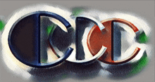 a drawing of the letters ccd in different colors