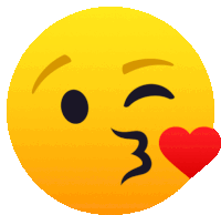 a yellow smiley face is blowing a kiss with a red heart in its mouth