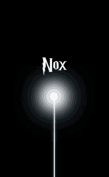 the word nox is on a black background with a lightning bolt