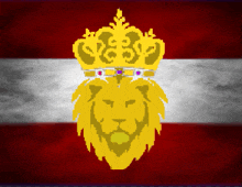 a pixel art of a lion with a crown on it