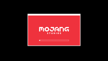 a red sign with the word mojang studios on it