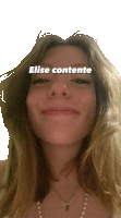 a close up of a woman 's face with the words elise contente above it