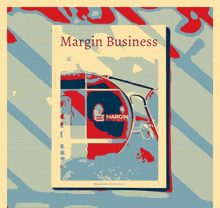 a book titled margin business is displayed on a striped background