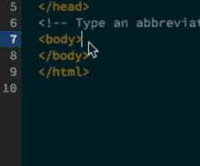 a screen shot of a program that says type an abbreviation on the top