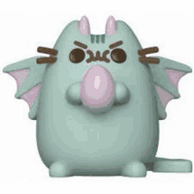 a pusheen cat with horns and wings is a funko pop figure .