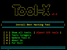 a black screen with the words install best hacking tool on it