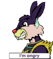 a cartoon of a rabbit with the words " i 'm angry " below it