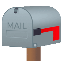 a gray mailbox with a red arrow pointing to the right