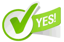 a green sticker that says yes on it