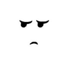 a black and white silhouette of a sad face with closed eyes .