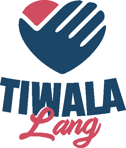 a logo for tiwala lang with a hand and heart