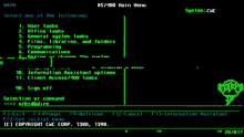 a computer screen shows the as/400 main menu with a list of tasks