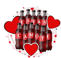 a bunch of bottles of coca cola with the name camote on them