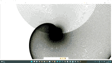 a computer screen shows a drawing of a swirl with a yellow arrow pointing to the bottom right