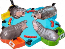 a group of hippos are playing a game called hippopotamus