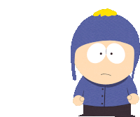 a cartoon character from south park with a blue hat and yellow hair