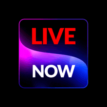 a live now icon with a purple and blue background