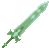 a green sword with a green handle and a star on it .