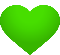 a green heart on a white background with a gradient