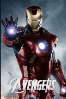 a movie poster for the avengers with iron man on it