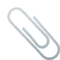 a paper clip on a white background with a shadow