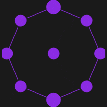 purple circles are connected to each other in a circle