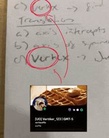 a picture of a waffle on a piece of paper that says ' uo ' on the bottom