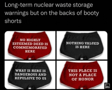 a collage of four shorts that say nothing valued is here and what is here is dangerous and repulsive to us