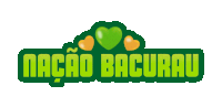 a green macao bacurau logo with three hearts