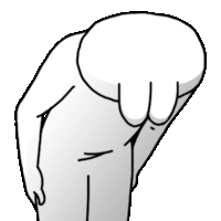 a black and white drawing of a person with their head in their hands