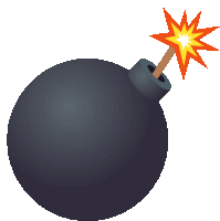 an illustration of a bomb with a lit fuse sticking out of it