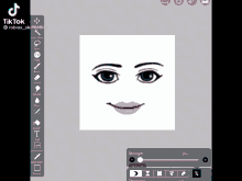 a drawing of a girl 's face is being created on a tiktok app